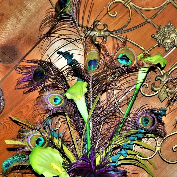 Peacock~ Calla Lily~ Eucalyptus Wedding Home Decor - Picture 3 of 8